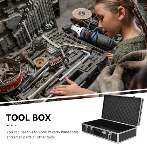 Vista 5 de Caja Caja de herramientas Contenedor de instrumentos Caja de almacenamiento multifunción Estuche de herramientas portátil Estuche de equipo Estuche