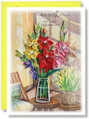 Vista 10 de Tarjeta de margarita de cumpleaños de abril, 5 x 7 pulgadas, patrón floral, tarjeta con sobre