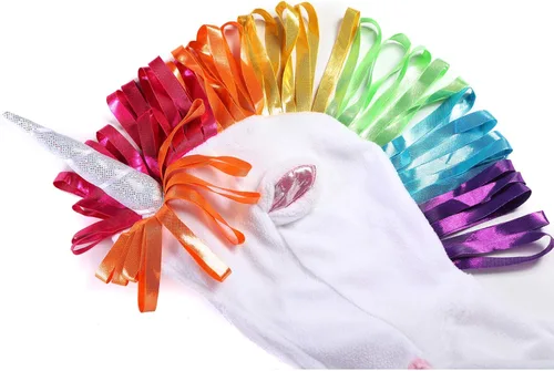 Vista 4 de SPUNICOS Disfraz de unicornio para niños disfraz de unicornio con cremallera de forro polar para Halloween