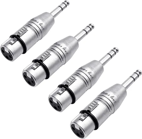 Vista 8 de SINUS LIVE 4 paquetes de 24 quilates de oro real XLR hembra macho a adaptador TRS de 1/4 pulgadas, XLR equilibrado a cuarto de pulgada