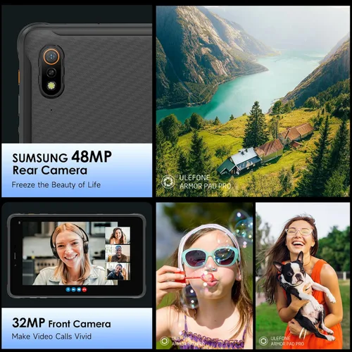 Vista 3 de Ulefone Armor Pad Pro - Tablet resistente de 8 pulgadas (16 GB + 128 GB), cámara trasera de 48 MP + cámara frontal de 32 MP, batería de 7650 mAh