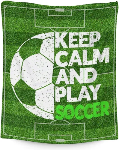 Vista 18 de Manta de fútbol para niños y niñas, tamaño regazo de 30 x 40 pulgadas, manta suave y acogedora, regalo para equipo de fútbol, manta deportiva azul
