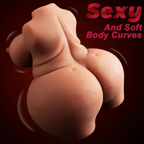 Vista 5 de Muñeca sexual BBW Masturbador masculino – AUSLOVE 9.5LB Muñecas sexuales marrones Torso con tetas y culo tetonas, coño de bolsillo 3 en 1 para sexo