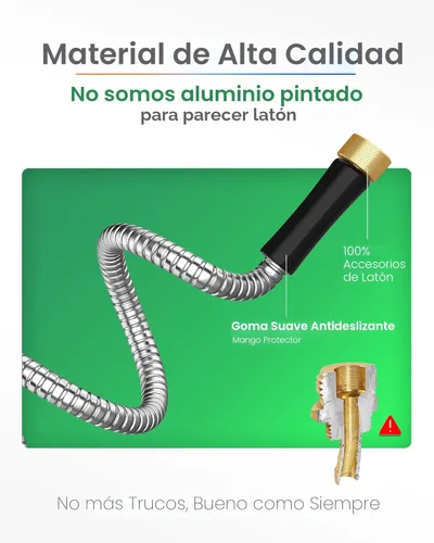 Vista 5 de Manguera de jardín de metal corta de 1 pie, adaptador de extensión de manguera pequeña de acero inoxidable para carrete de manguera, tubo de agua