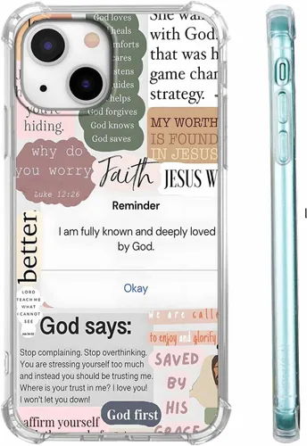 Vista 18 de Funda para Celular con Versículos de la Biblia, Colocación de Citas Cristianas de Jesús, Diseño Collage, Funda Protectora Suave de TPU de Moda