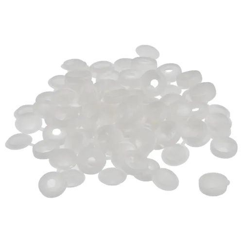 Vista 7 de uxcell 100 tapas de rosca con bisagras de 0.118 pulgadas (0.118 in), cubiertas de plástico para tornillos plegables para arandela, cubierta