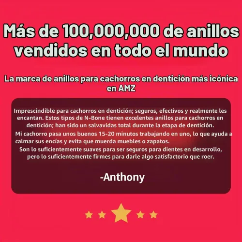 Vista 8 de N-Bone Anillo de dentición para cachorros de 3 anillos, sabor a pollo