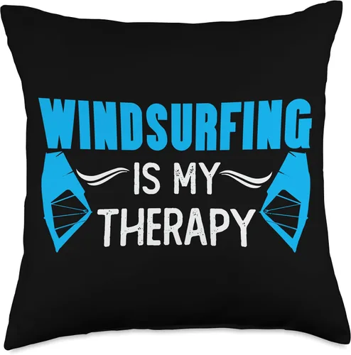 Vista 4 de Windsurfer Windsurfing Windsurf Kitesurfing Motifs Joke Surfer Saying Surfing Windsurfing Throw Pillow, 16x16, Multicolor