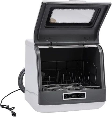 Vista 6 de Lavavajillas de encimera, lavavajillas compactos de encimera de 800 W, mini lavavajillas portátil automático con múltiples programas de lavado