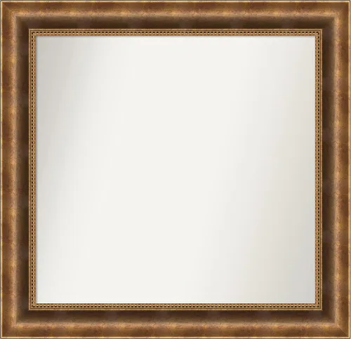 Vista 107 de Amanti Art Espejo de pared personalizado no biselado (25 x 25 pulgadas), marco de bronce acentuado, varios tamaños personalizados, espejo de baño