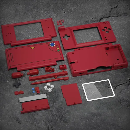 Vista 6 de eXtremeRate Carcasa completa de repuesto transparente para Nintendo DS Lite, funda de consola de mano personalizada con botones, lente de pantalla