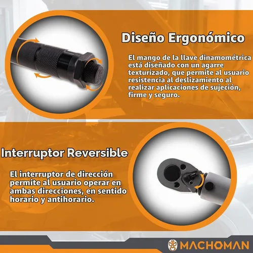 Vista 5 de MACHOMAN Juego de llaves dinamométricas de trinquete (TQW203)