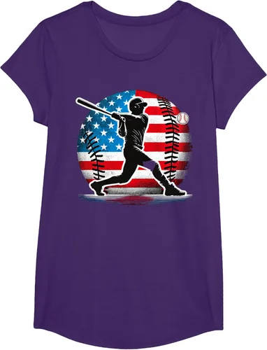 Vista 15 de Camiseta de jugador de béisbol estadounidense con bandera de Estados Unidos