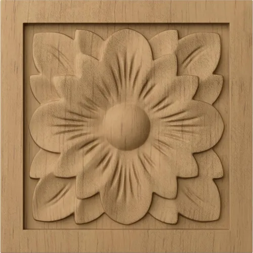 Vista 12 de Ekena Millwork ROS03X03X00DGAL Roseta cuadrada de flor de cornejo pequeña, 3 pulgadas de ancho x 3 pulgadas de alto x 5/8 pulgadas de largo, aliso