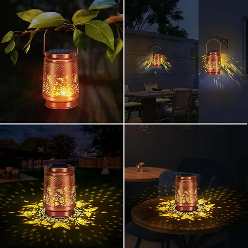 Vista 5 de Lámpara Solar de Linterna para Exterior Impermeable, Decoraciones de Jardín, Regalos de Navidad y Cumpleaños para Mujeres, Mamá, Abuela, Decoración