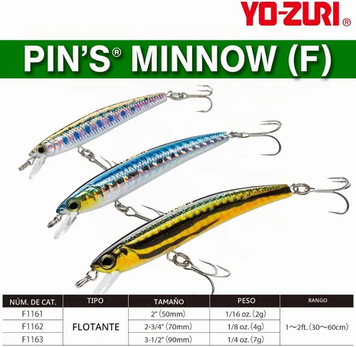 Vista 2 de Duel Yo Zuri F 1162 Pins Minnow Floating Diver Lure 162