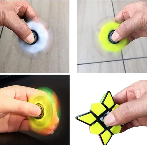 Vista 3 de YnFag Fidget Spinner Cubo Puzzle 1×3×3 Puzzle Cubo Juguete para Dedo Educativo Descompresión Juguete