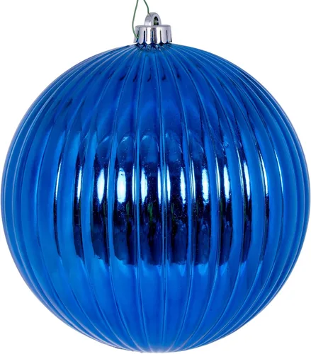 Vista 11 de Vickerman Adorno de bola azul mate de 4 pulgadas, 6 por bolsa.