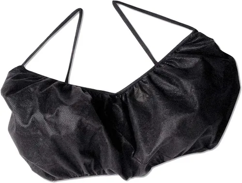 Vista 3 de Paquete de 50 sujetadores desechables negros, trabillas para los hombros, empaquetados individualmente, bronceado en aerosol, ropa interior de salón