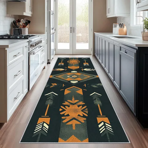 Vista 11 de Aztec Runner Rug 2x6 - Hallway Runner Rug Southwest Native American Rustic Boho Ethnic Retro Pattern, Non Slip, Washable, Aztec Home Decor Carpet