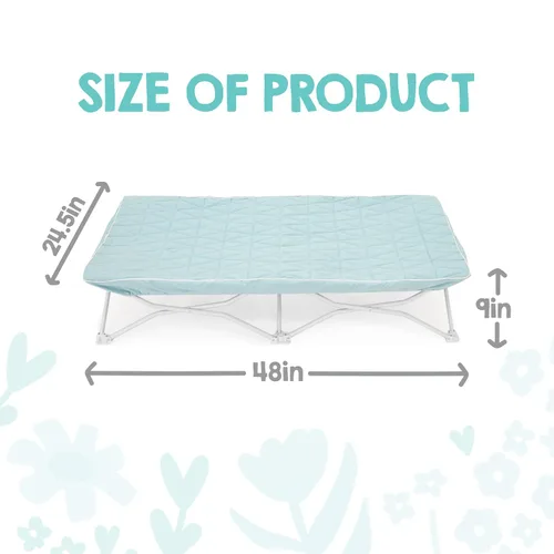 Vista 5 de Regalo My Cot® Cama portátil para niños pequeños con sábana bajera, cama plegable de viaje para niños y cuna de campamento, incluye sábana acolchada