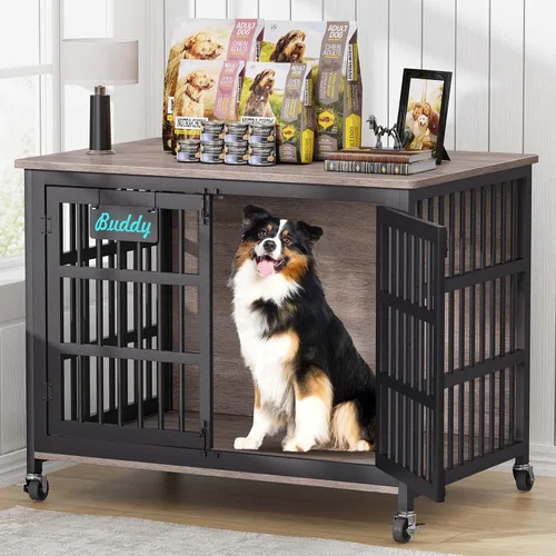 Vista 15 de EasyCom Jaula para Perros de Alta Resistencia para Interior con Etiqueta de Nombre, Mueble de Jaula para Perros de 27 Pulgadas para Perros Pequeños