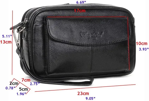Vista 2 de Hebetag Cartera de cuero para hombre, organizador de muñeca
