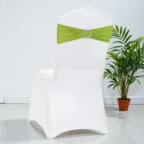 Vista 5 de MDS® Paquete de 10 bandas de elastano para silla con hebilla deslizante para decoración de bodas y eventos, bandas elásticas reutilizables