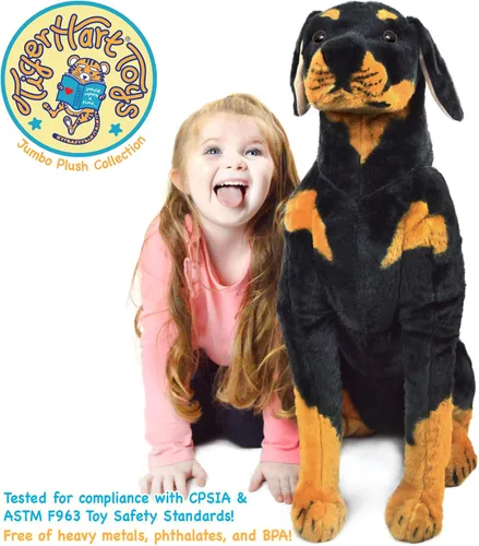 Vista 3 de TigerHart Robbie The Rottweiler - Perro de peluche de 26 pulgadas de alto