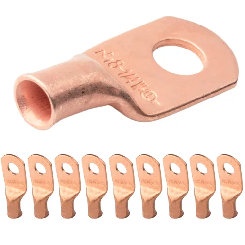 Vista 195 de SELTERM - 5 terminales de anillo resistentes para cable de batería, calibre 1/0 AWG, pernos de 1/2 pulgadas, terminales de calibre 0, ojales