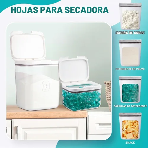 Vista 4 de Contenedor de polvo de lavandería de gran capacidad con tapa emergente