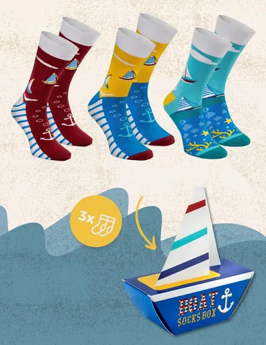 Vista 2 de Rainbow Socks Calcetines novedosos para hombre y mujer - Calcetines marinos - 3 pares