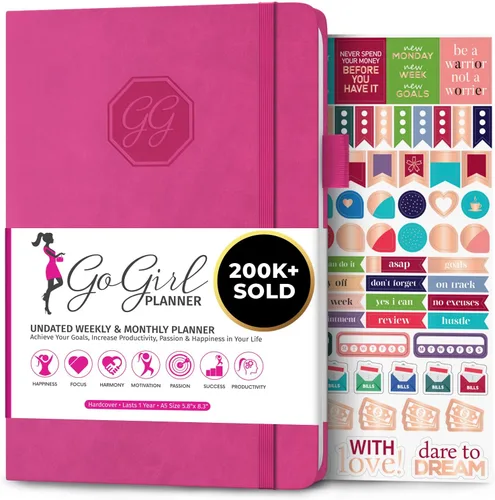 Vista 7 de GoGirl Agenda y organizador para mujer – Agenda semanal tamaño A5, diario de objetivos y agenda para mejorar la gestión del tiempo, la productividad