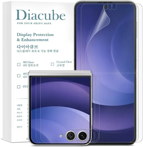 Vista 9 de [Paquete de 3+3] para Samsung Galaxy Z Flip 3 0.18 oz, protector de pantalla mate antirreflejos EPU+TPU, cubierta completa en el interior + 3