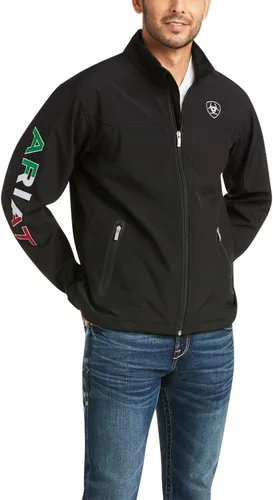 Vista 3 de ARIAT New Team Softshell Mexico Chaqueta para hombre, color negro, Negro