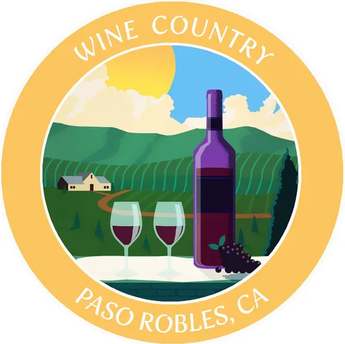 Vista 3 de Vinyard - Wine Country - Paso Robles, California 3.5 pulgadas DIY Adhesivo de vinilo adhesivo de aventura vacaciones tema novedad apliques