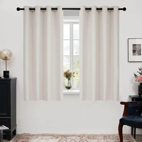 Vista 21 de Deconovo - Cortinas opacas 100% ligeras de lino sintético para dormitorio, cortinas térmicas aisladas para reducir el ruido para comedor, sala