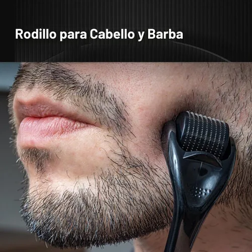 Vista 2 de Rodillo Derma Beard Roller Microneedling Dermaroller Facial Roller Microneedle Micro Aguja Rodillo 540 Titanio para Uso Doméstico