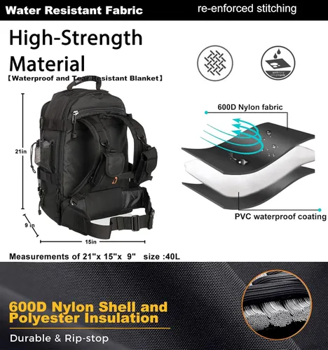 Vista 3 de Miramrax - Mochila táctica militar del ejército - Paquete de asalto para hombres, mochilas Molle, bolsa de evacuación, paquete de 3 días para Negro