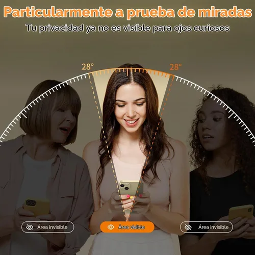 Vista 3 de UNBREAKcable Protector de pantalla de privacidad para iPhone 15, cobertura completa, vidrio templado inastillable [borde a borde]