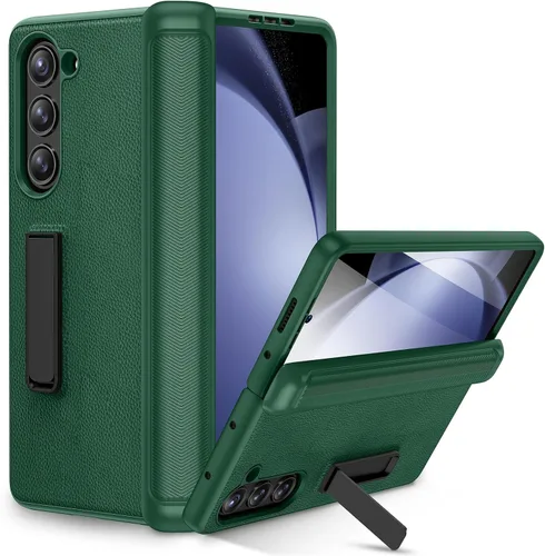 Vista 9 de Ruky Funda para Galaxy Z Fold 5 con protección de bisagra, carcasa de cuerpo completo con soporte magnético integrado y protector de pantalla