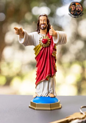 Vista 2 de Fun Costumes Buddy Christ - Figura coleccionable de estatua – 4.75 pulgadas con caja de ventana, embalaje estándar