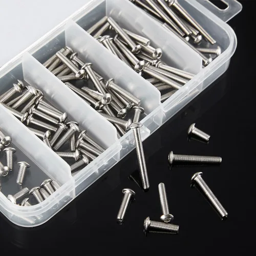Vista 3 de Tornillos de cabeza de botón M3 x 8 mm, 12 mm, 16 mm, 20 mm, 25 mm, tornillos de cabeza hexagonal, acero inoxidable 304, accionamiento hexagonal