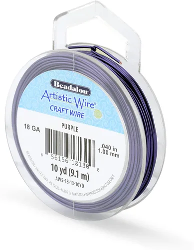 Vista 11 de Artistic Wire, Alambre de cobre de color chapado en plata de calibre 18, resistente al deslustre, amatista, 20 pies