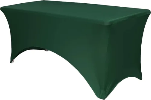 Vista 29 de YOUR CHAIR COVERS - Fundas rectangulares de elastano para mesas de 4 pies, manteles ajustados para eventos de boda, decoraciones de patio, tela Negro