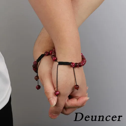 Vista 7 de Pulsera ajustable unisex con cuentas de cristal de ágata natural de 0.315in