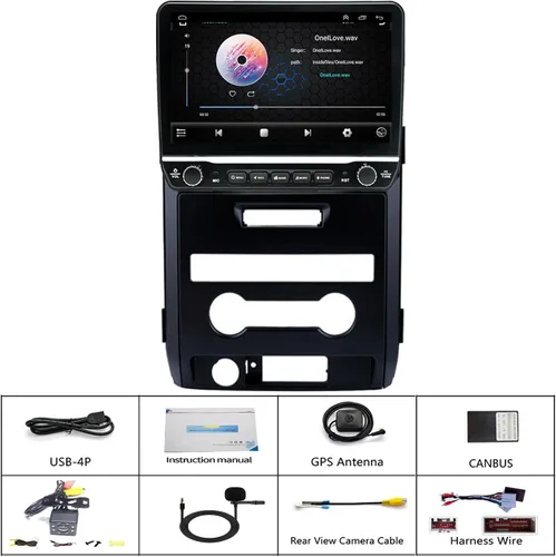 Vista 6 de Para Ford F150 Radio Upgrade 2013 2014 STX XL, QLED Touch Screen Stereo,8 Core CPU,Carplay Android Auto Ready,Mantener el control del volante