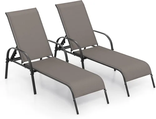 Vista 15 de HAPPYGRILL Sillón de patio, tumbona plegable para exteriores con respaldo ajustable, silla reclinable para tomar el sol, silla de bronceado de playa