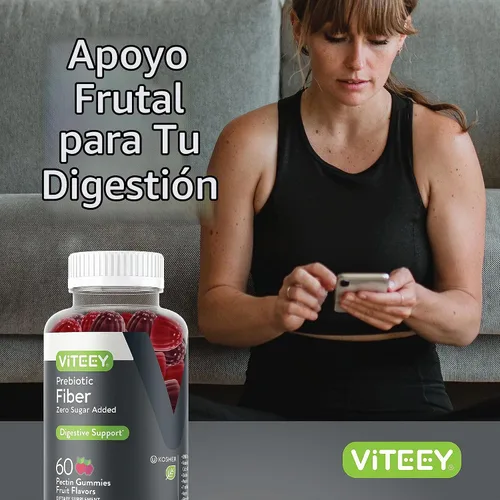 Vista 6 de Viteey Gomitas de fibra prebiótica para adultos, 0.14 oz