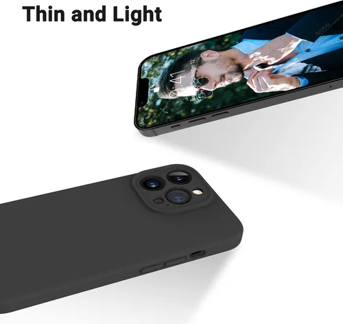 Vista 4 de OTOFLY Diseñada para iPhone 13 Pro Max, funda delgada de silicona a prueba de golpes con protector de lente de cámara para iPhone 13 Pro Max de 6.7